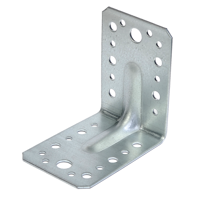 Изображение товара Угол крепежный монтажный усиленный 90x65x2.5 мм оцинкованный