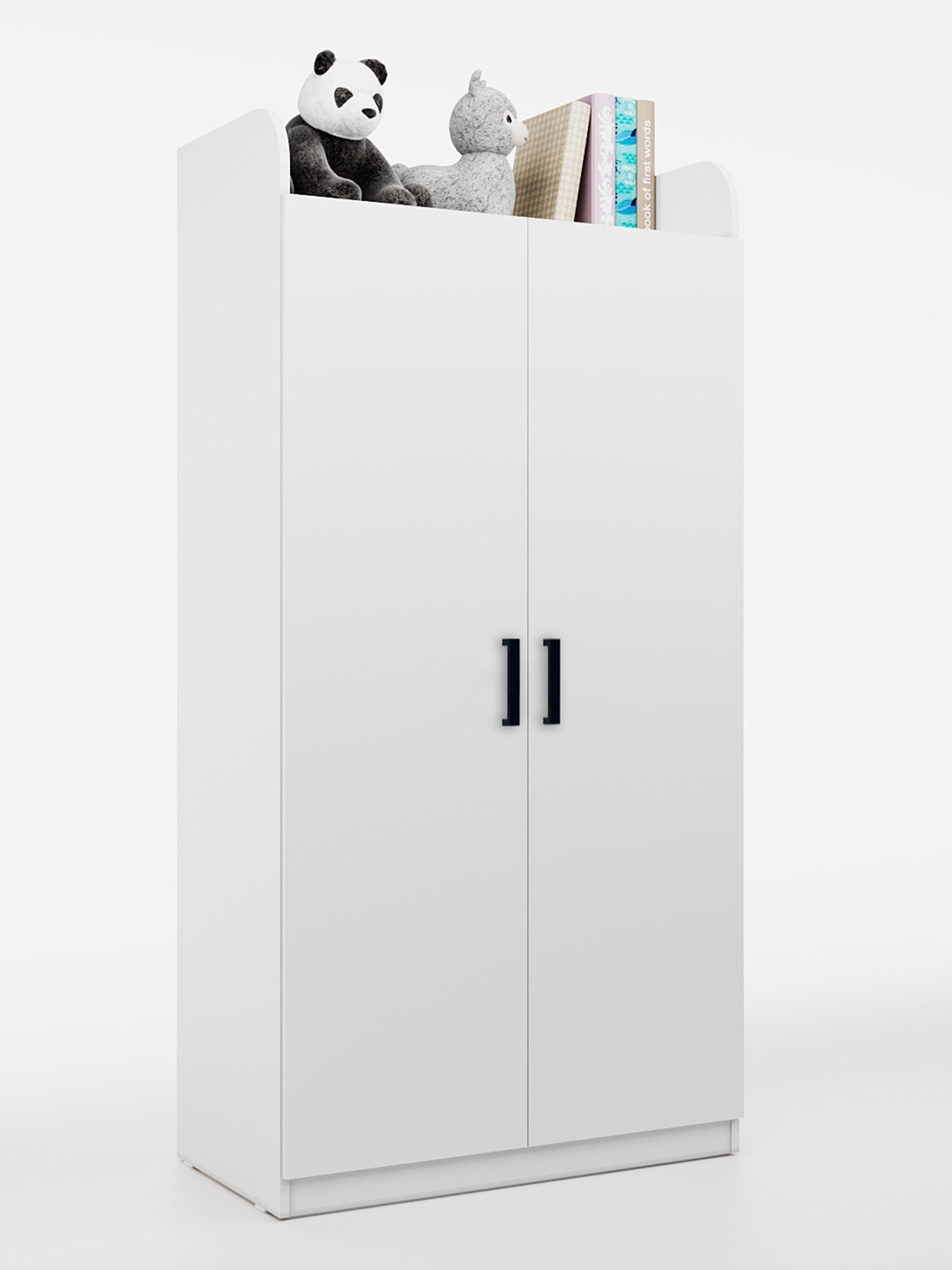 Изображение товара Шкаф распашной Клик мебель Ушастый 2 дверцы белый 86x170x45 см ЛДСП современный стиль