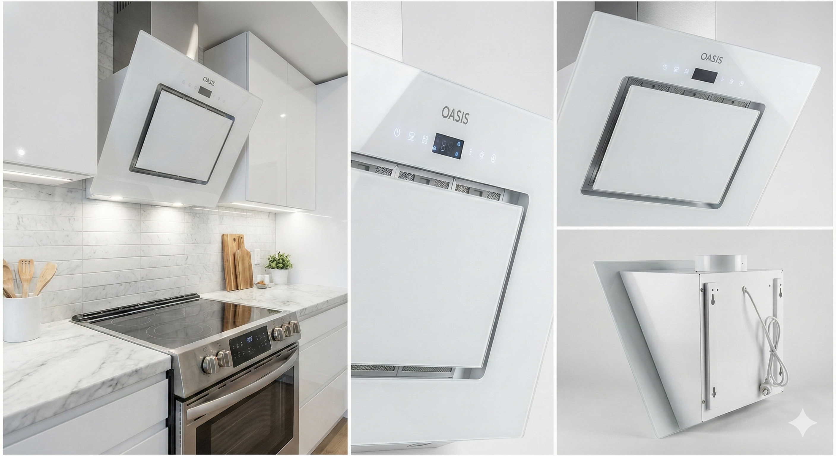 Изображение товара Вытяжка наклонная OASIS NB-60W, Изображение товара Вытяжка наклонная OASIS NB-60W,