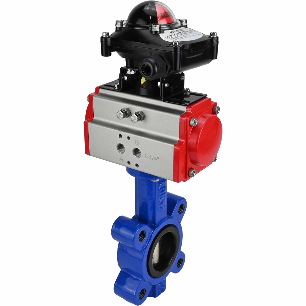 Изображение товара Затвор дисковый поворотный DN.RU Dn.ru D050-50217 DN125 PN16 с пневмоприводом