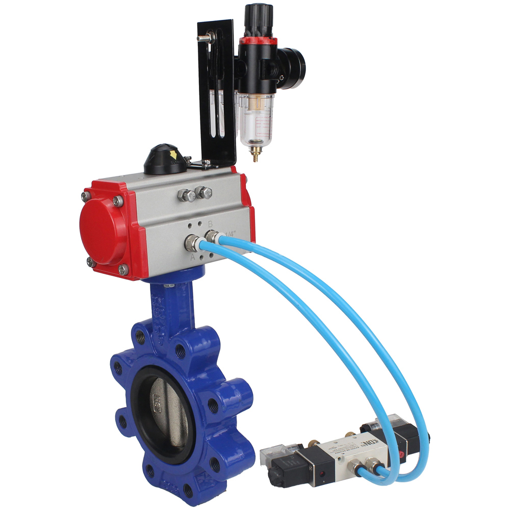 Изображение товара Затвор дисковый поворотный DN.ru 100, чугун, EPDM, пневмопривод
