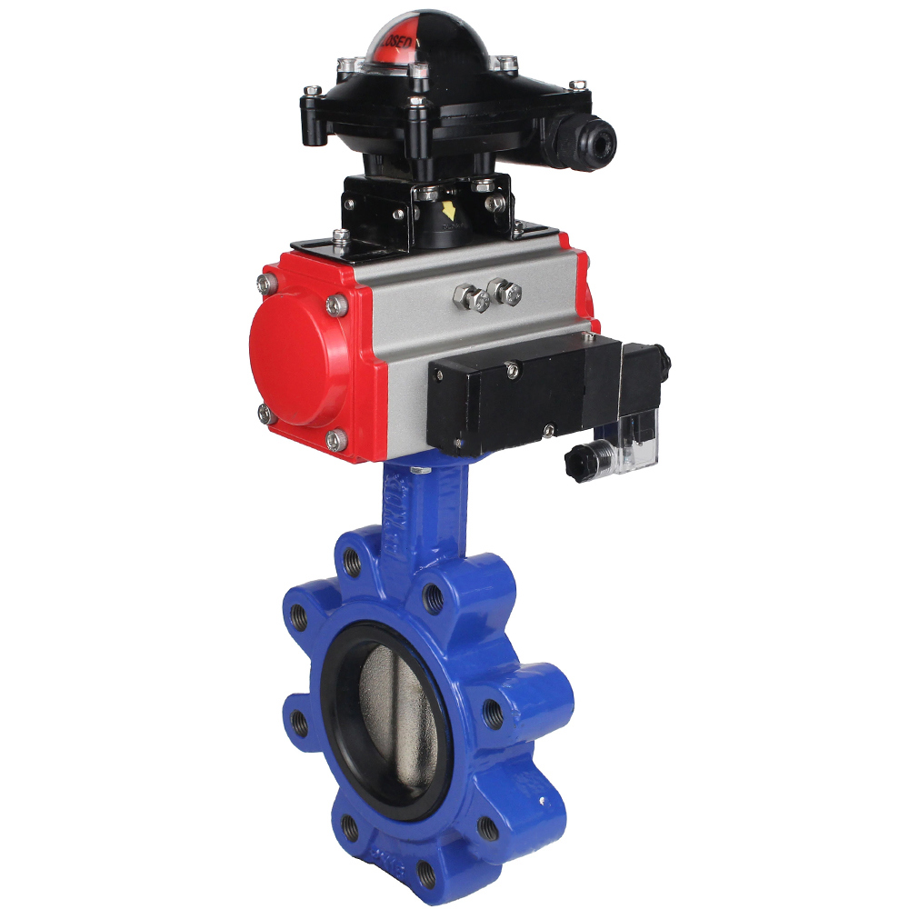 Изображение товара Затвор дисковый поворотный DN.RU D050-50711, DN50, PN16, чугун, пневмопривод