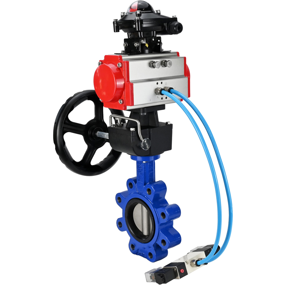 Изображение товара Затвор дисковый поворотный DN.RU D050-51304 DN80 PN16 с пневмоприводом