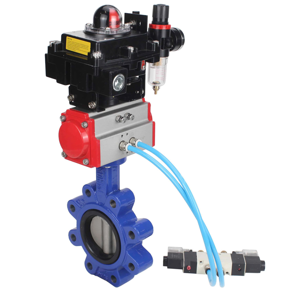 Изображение товара Затвор дисковый поворотный DN.RU DN150 PN16 с пневмоприводом