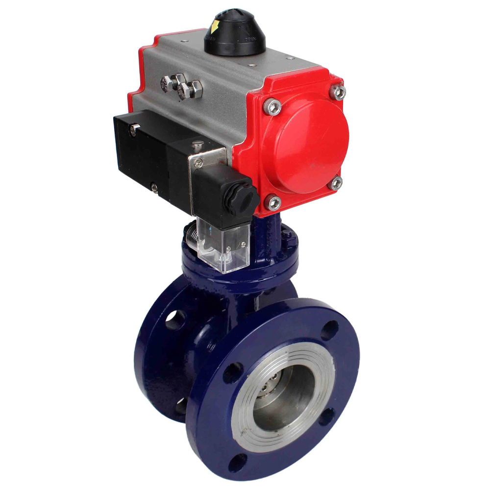 Изображение товара Затвор дисковый поворотный DN80 с пневмоприводом DN.RU