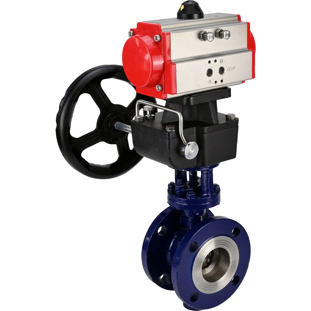 Изображение товара Затвор дисковый поворотный DN125 Dn.ru D050-58358 с пневмоприводом