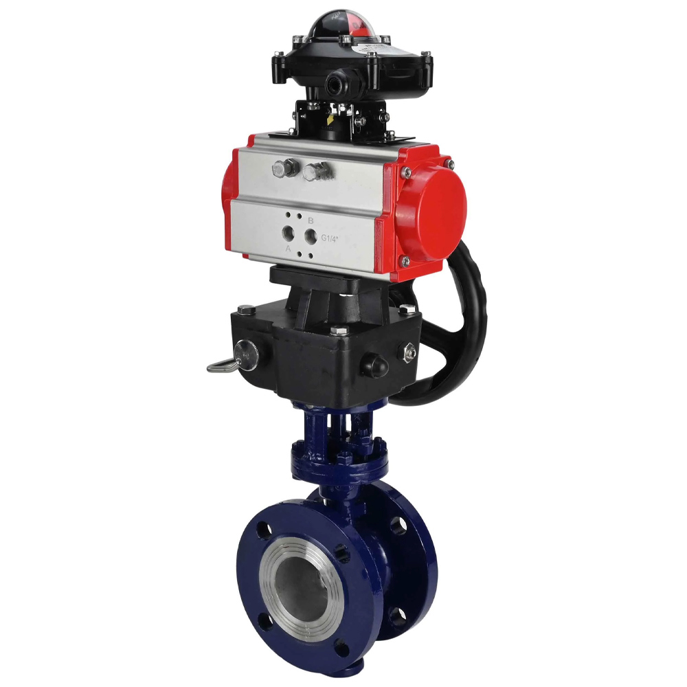 Изображение товара Затвор дисковый поворотный DN50 с пневмоприводом DN.RU