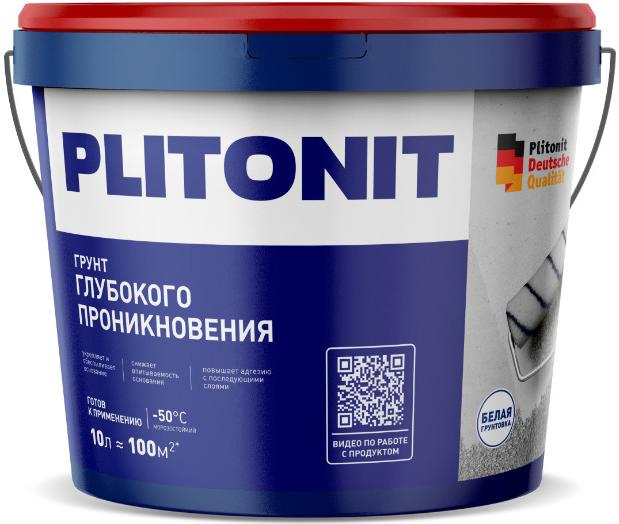 Изображение товара Грунтовка для сухих и влажных помещений Plitonit глубокого проникновения 10 л