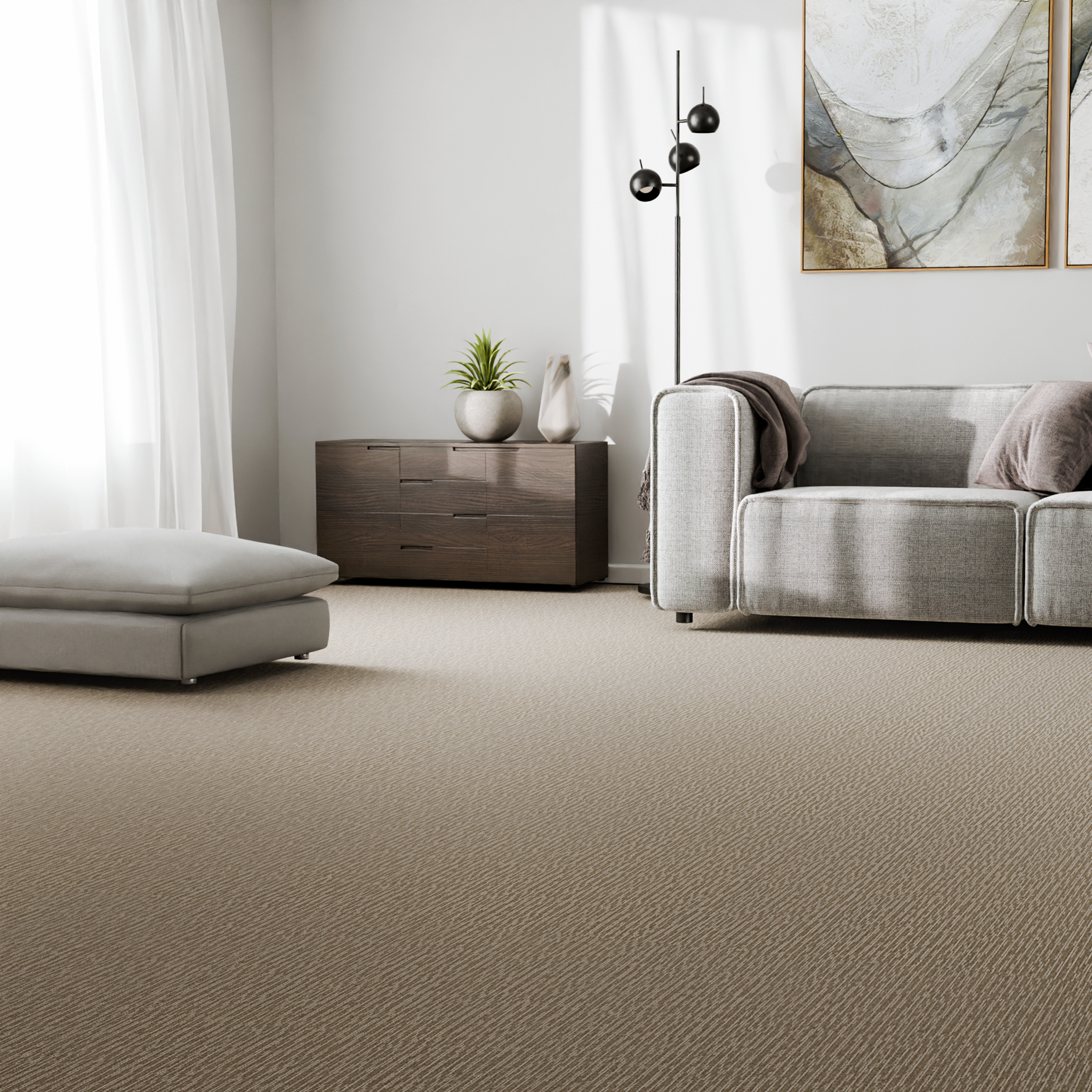 Изображение товара Ковровое покрытие Рэйн 016_19140 4 м бежевый скролл из полипропилена