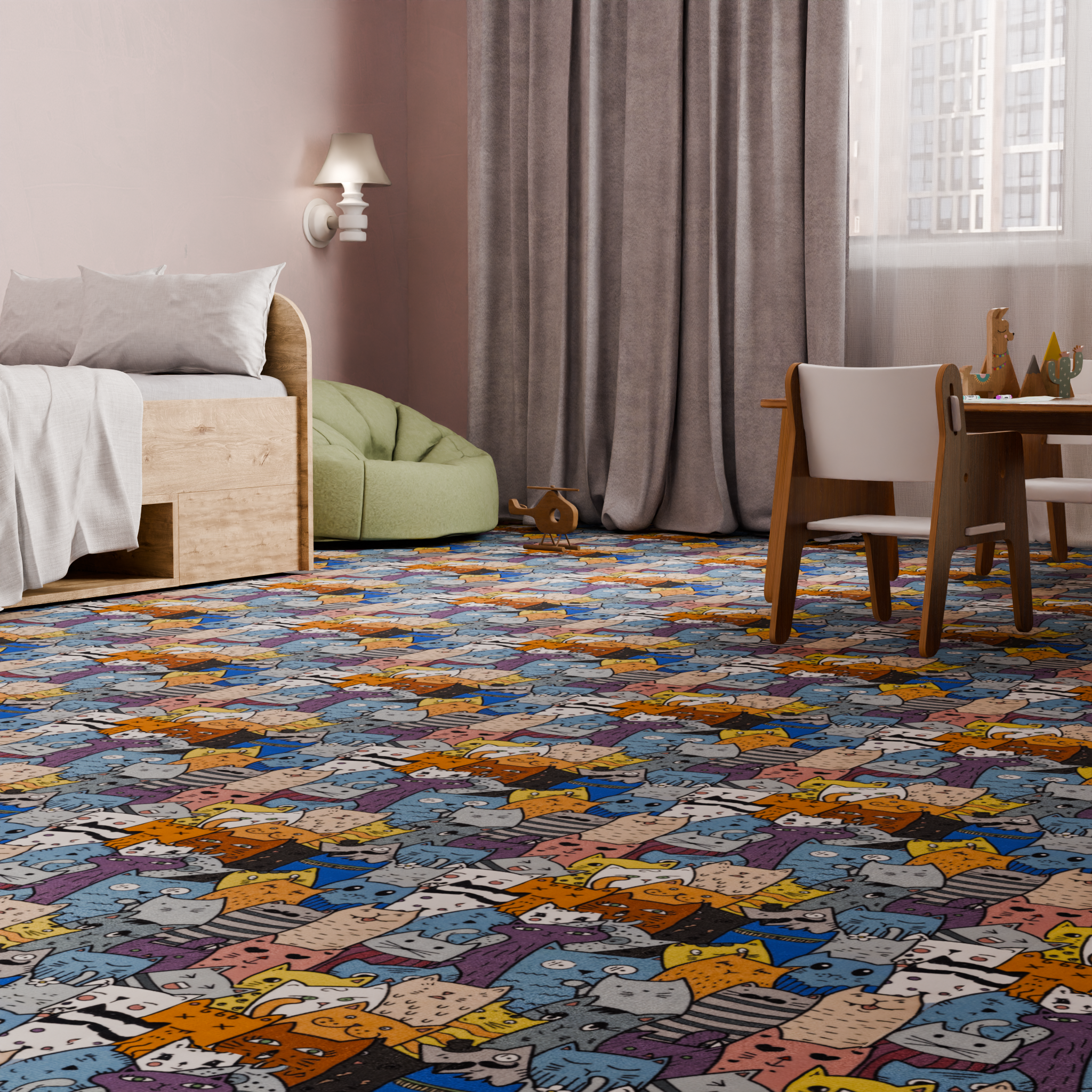 Изображение товара Ковровое покрытие Cats 203_6700 2 м разноцветное для дома и офиса