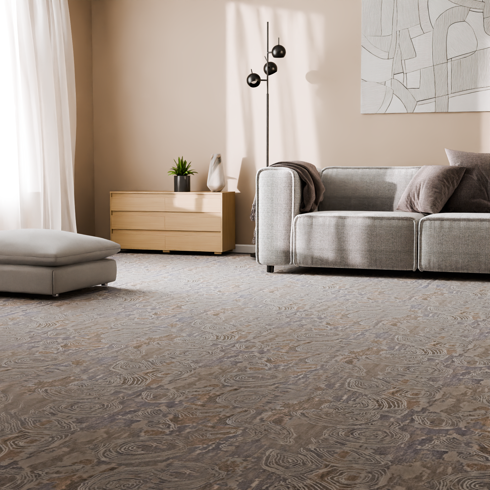 Изображение товара Ковровое покрытие Camo 200_5253 2 м серый износостойкое мягкое и теплое для дома и офиса