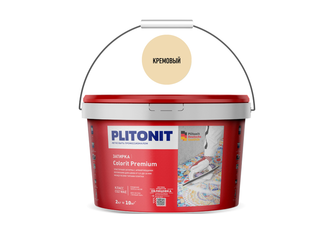 Изображение товара Затирка Plitonit Colorit Premium кремовая 2 кг водоотталкивающая для швов