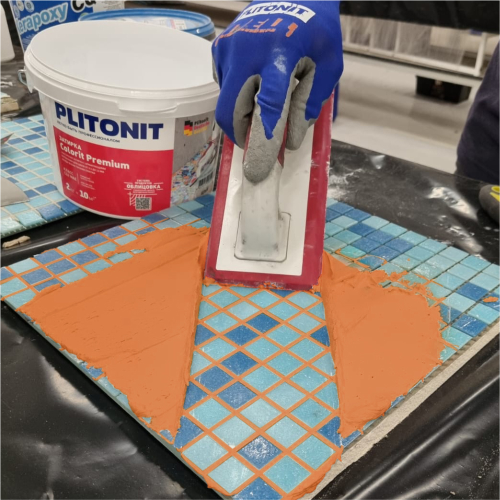 Изображение товара Затирка Plitonit Colorit Premium охра 2 кг для швов плитки водоотталкивающая