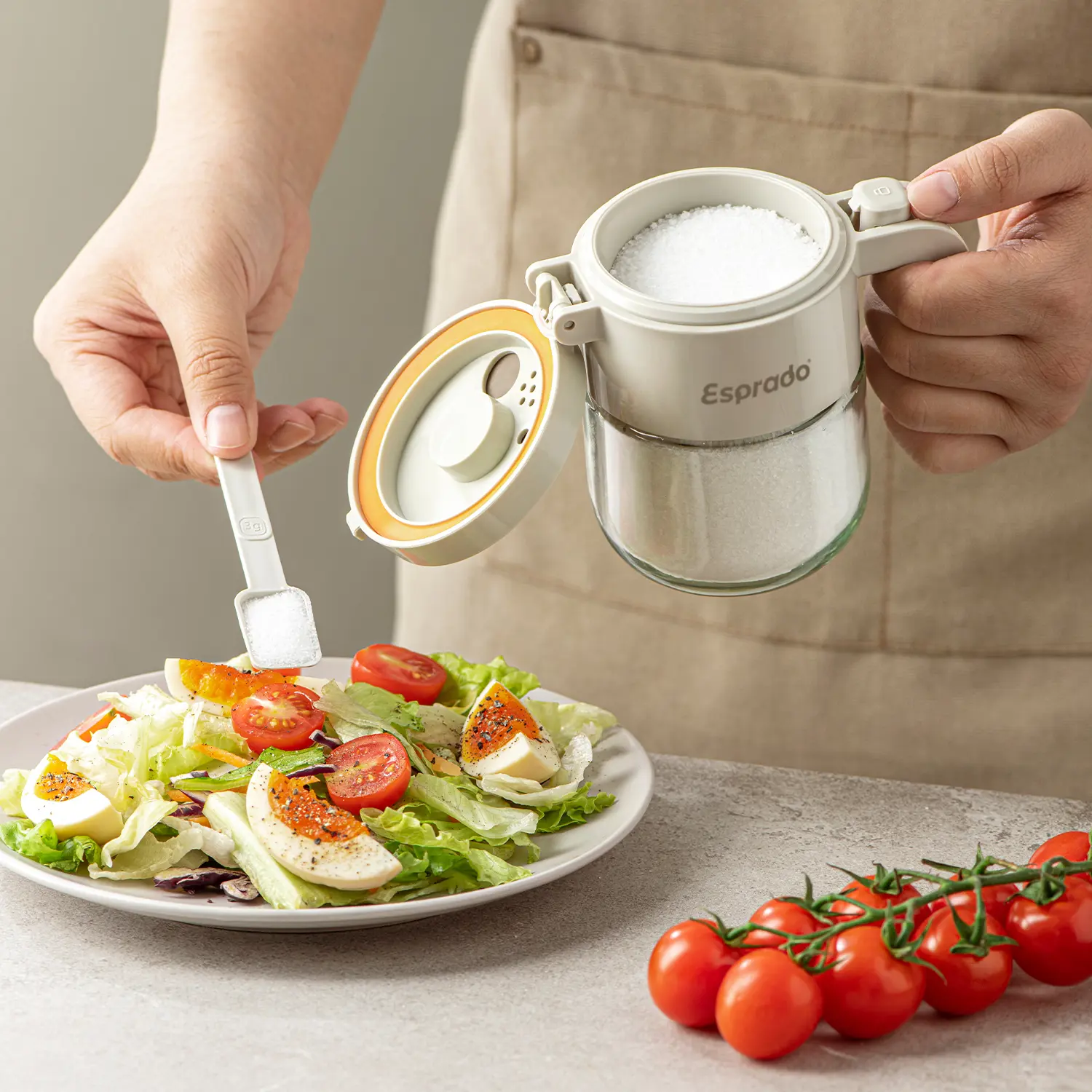 Банка для сыпучих продуктов Esprado Crema 0.3 л стекло цвет бежевый - 4
