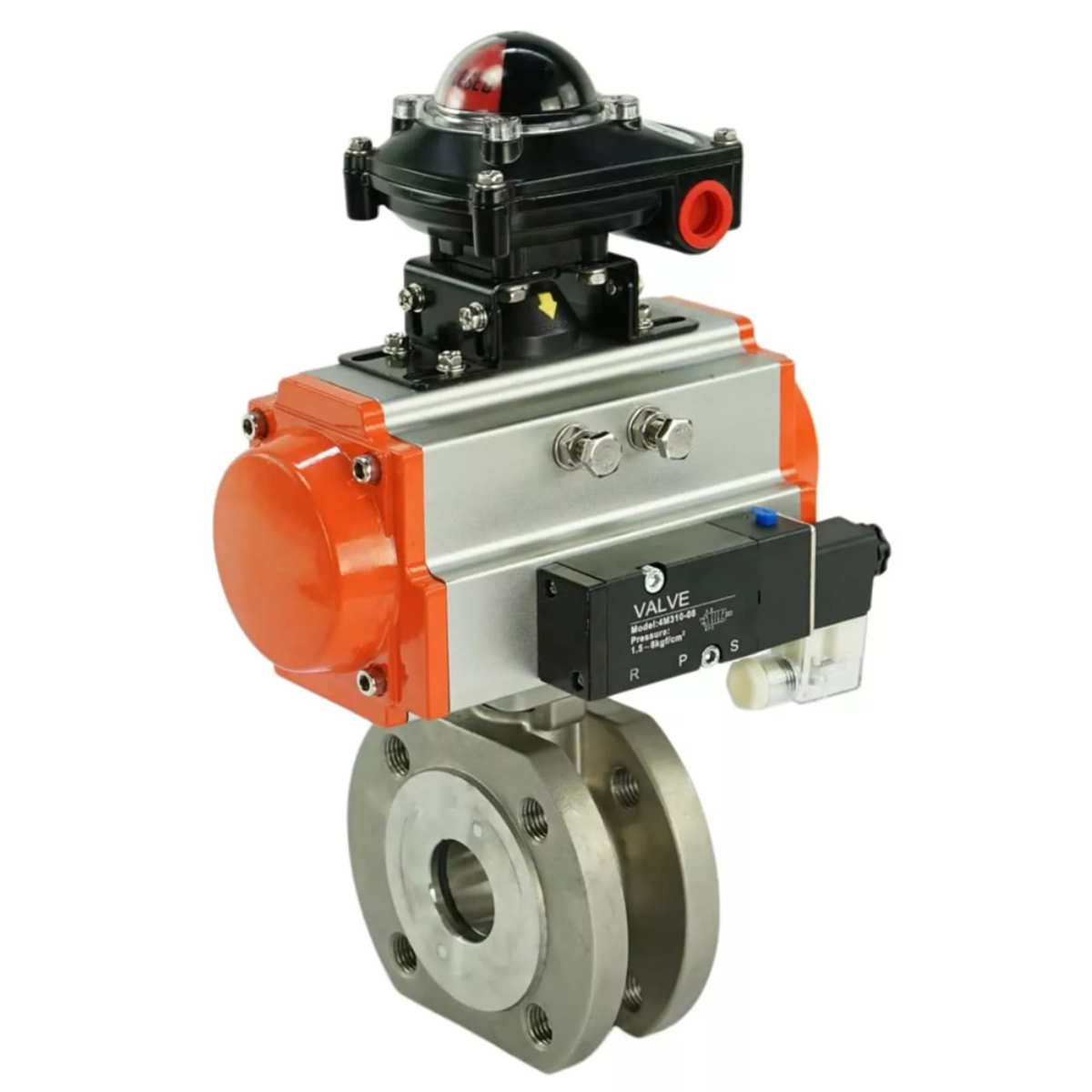 Изображение товара Кран шаровой DN40 с пневмоприводом DN.RU, SS316, 16 бар, IP65, 24V