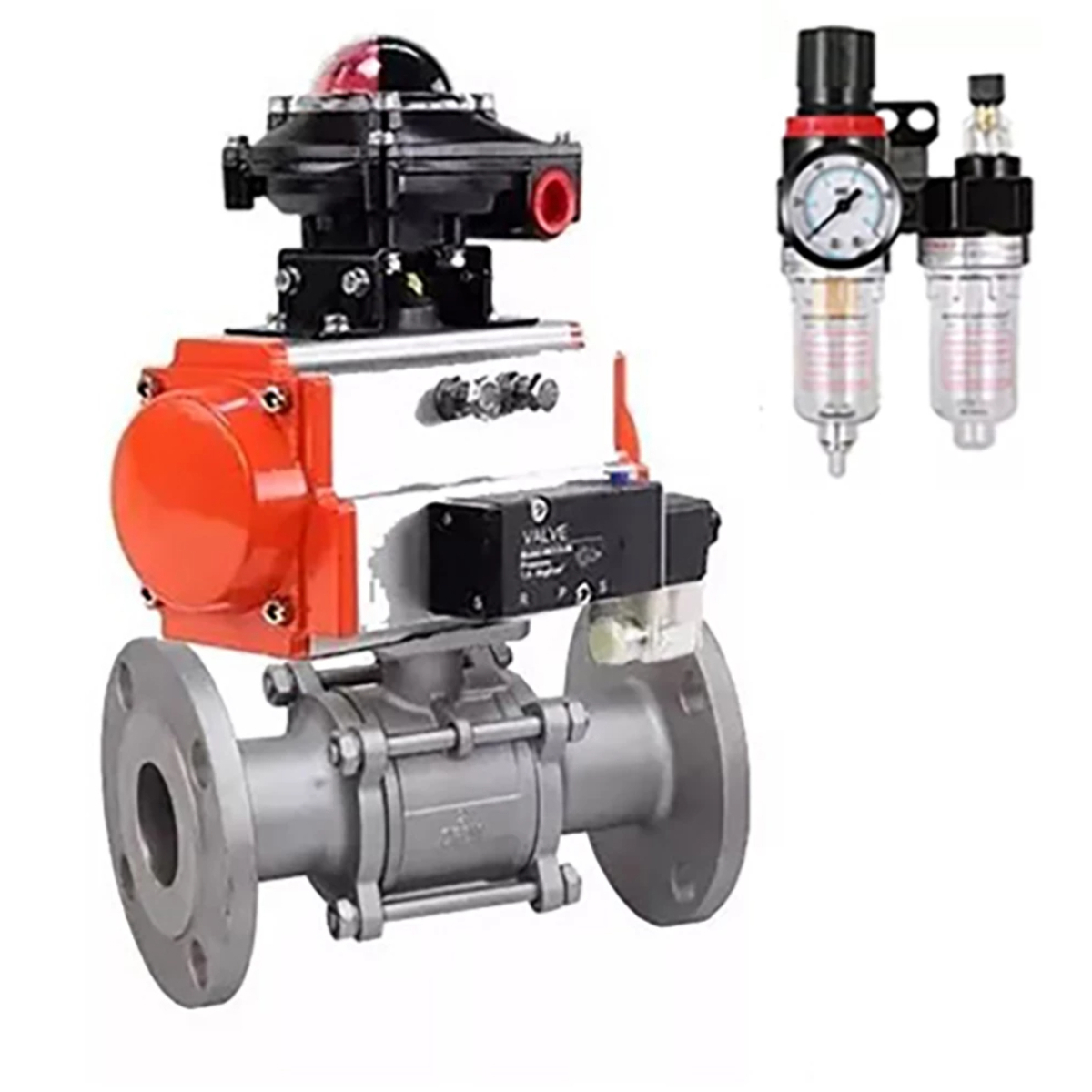 Изображение товара Кран шаровой DN80 PN25 с пневмоприводом DN.RU