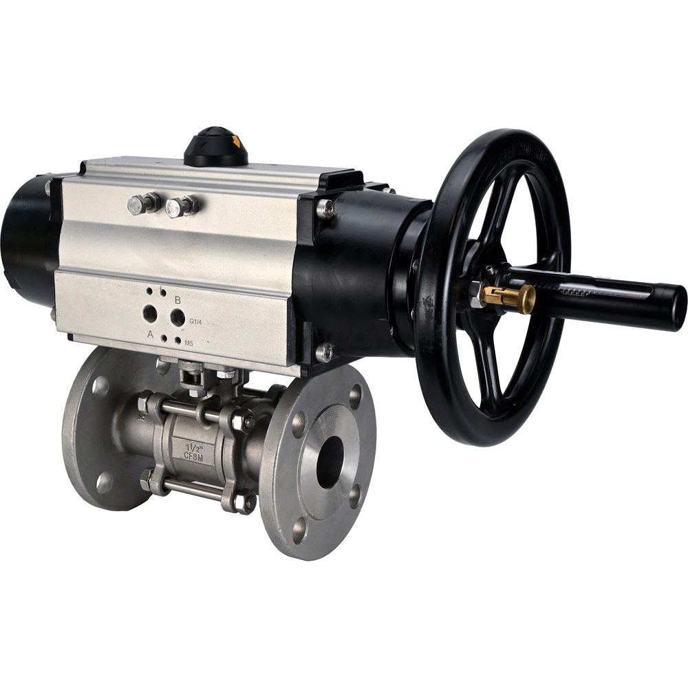 Изображение товара Кран шаровой DN80 с пневмоприводом из нержавеющей стали