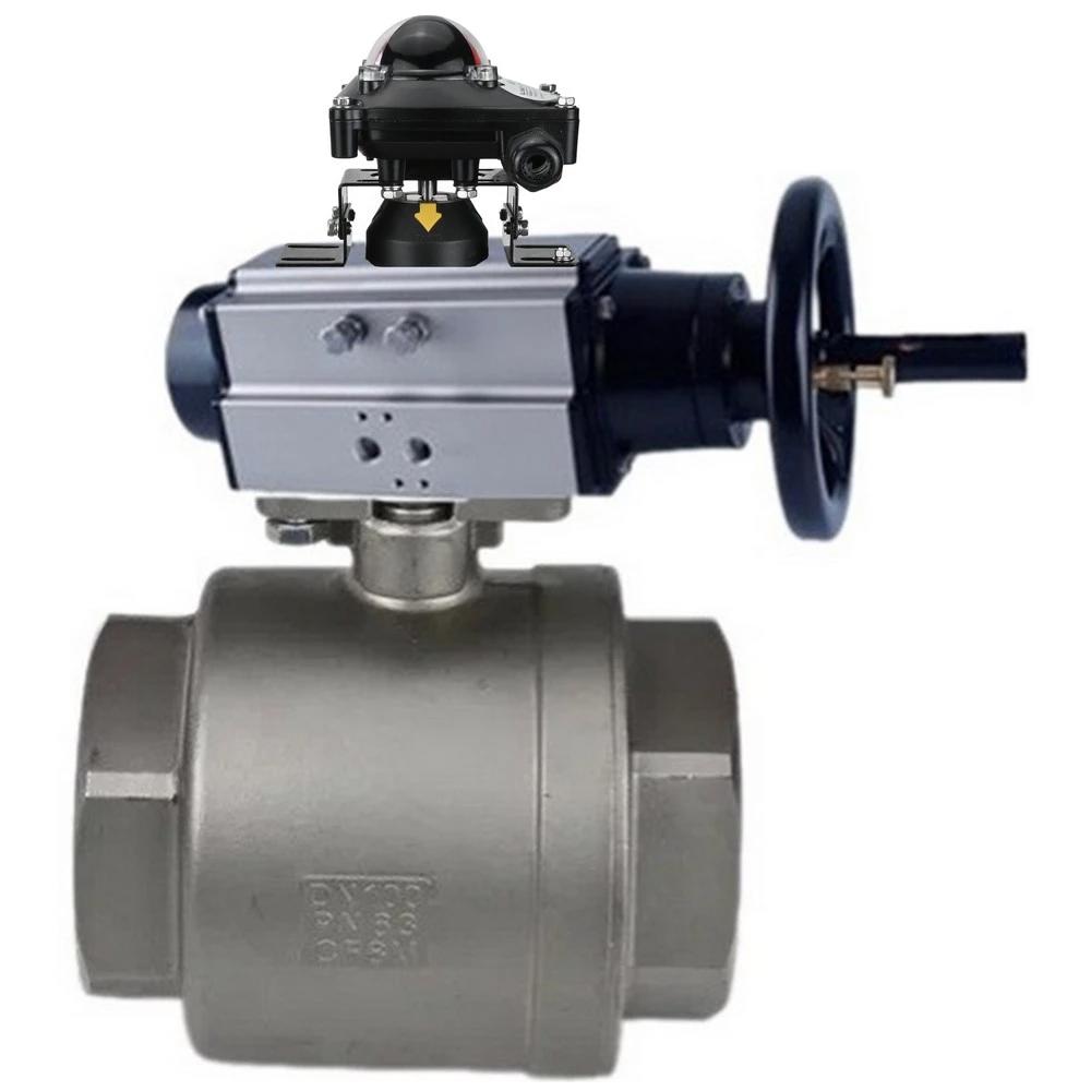 Изображение товара Кран шаровой DN.ru DN100 PN40 с пневмоприводом 316/CF8M