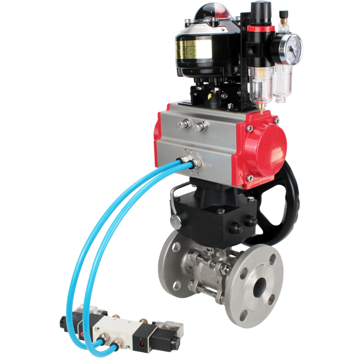 Изображение товара Кран шаровой DN.RU D160-31673 DN65 PN25 с пневмоприводом