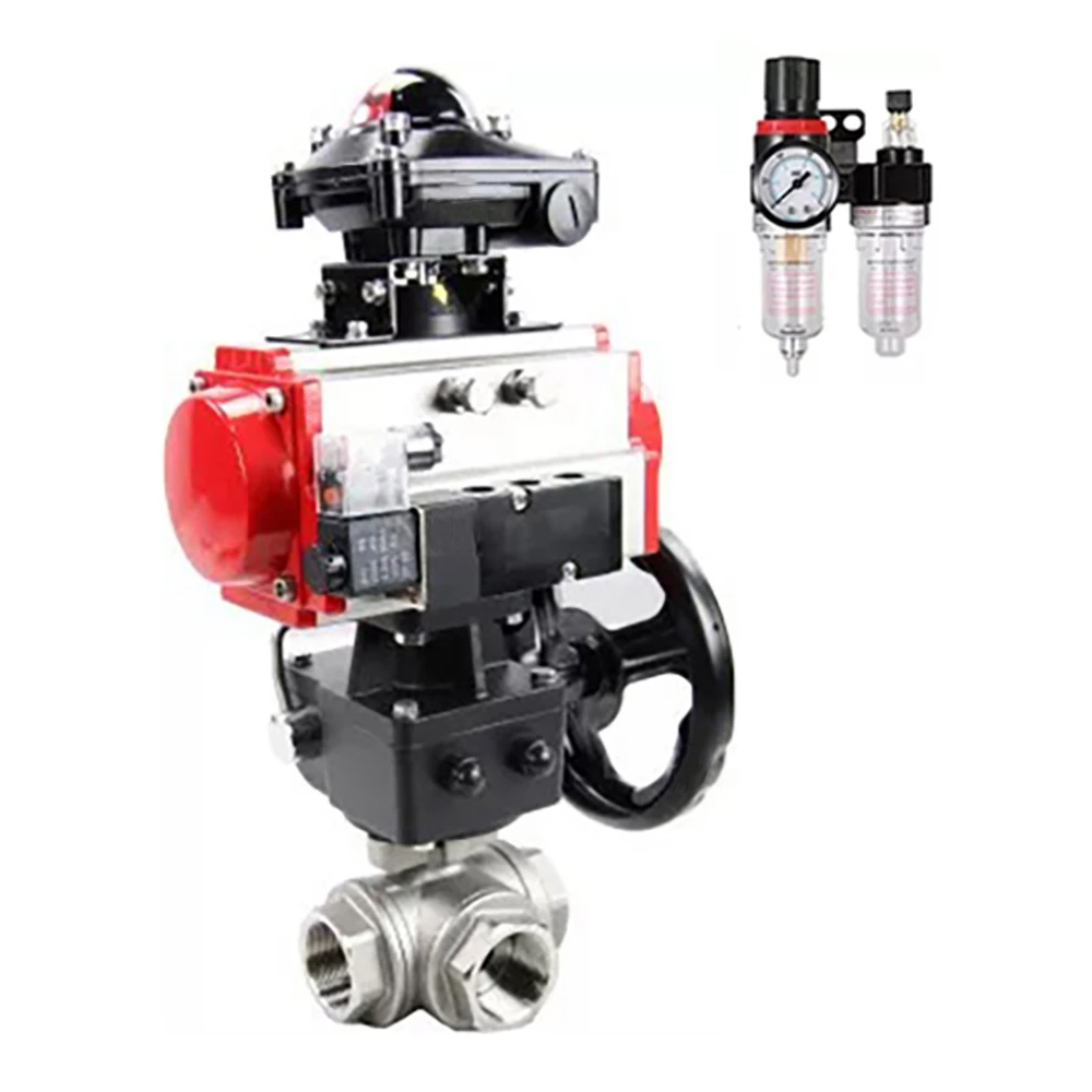 Изображение товара Кран шаровой DN100 PN40 с пневмоприводом DN.RU