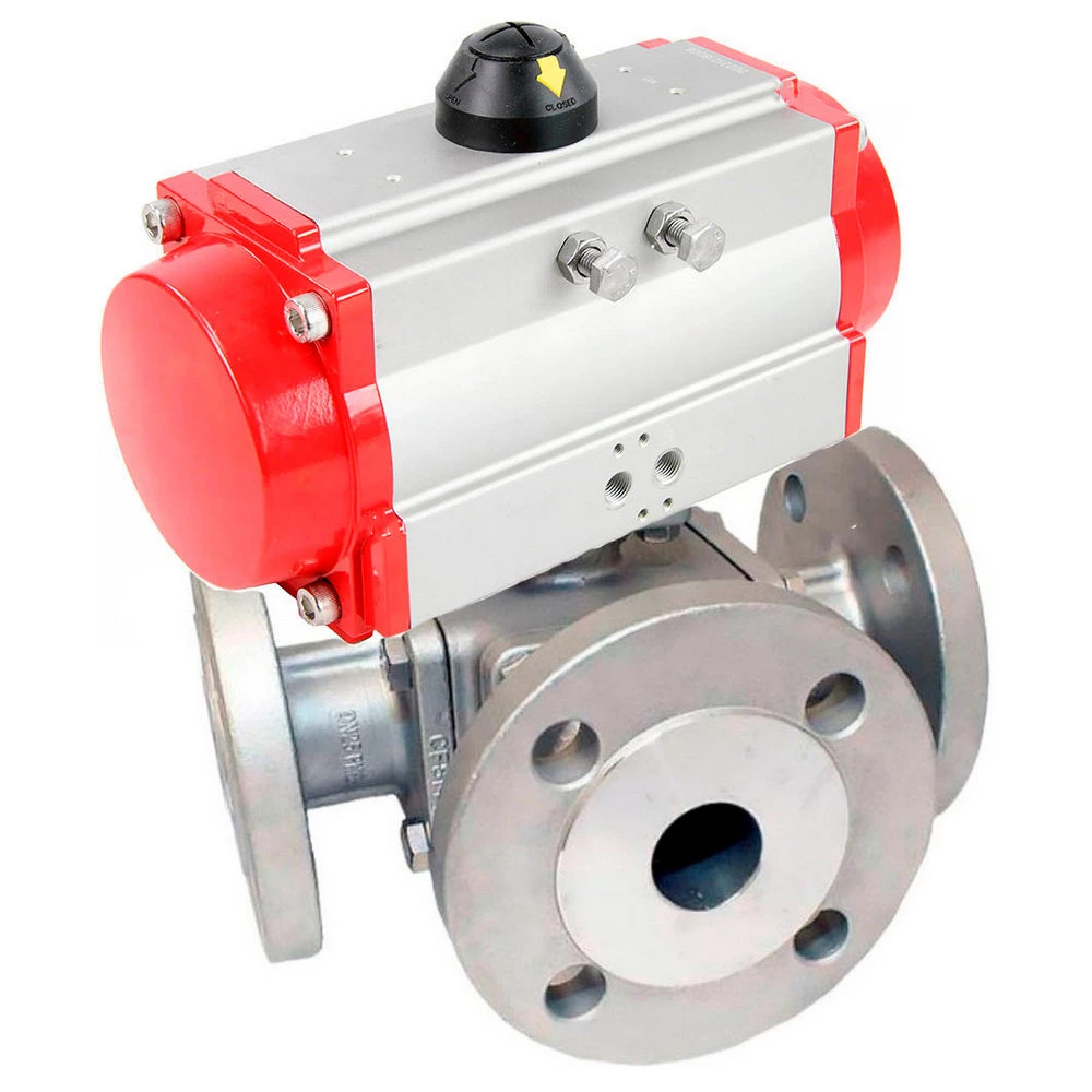 Изображение товара Кран шаровой DN.RU D160-32067 DN80 PN16 с пневмоприводом