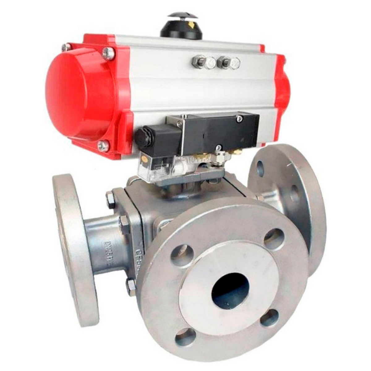 Изображение товара Кран шаровой DN65 DN.RU D160-32219 с пневмоприводом, нерж. сталь