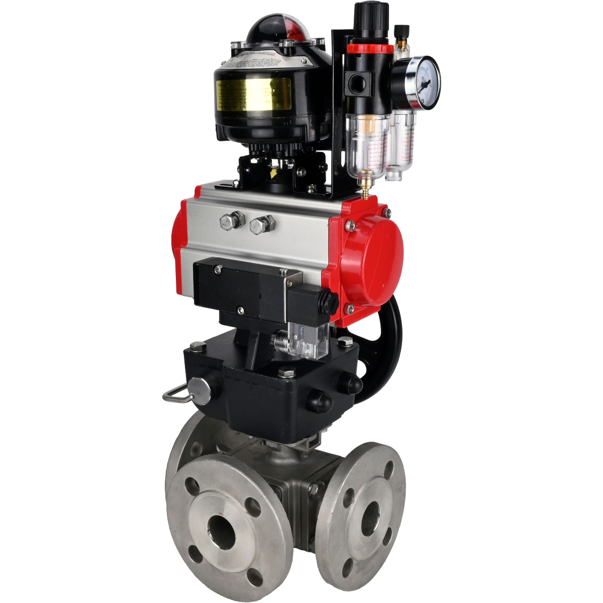 Изображение товара Кран шаровой DN40 DN.RU D160-32334 с пневмоприводом, нерж. сталь