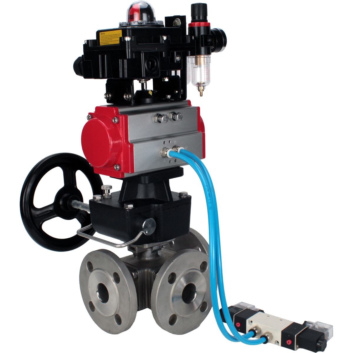 Изображение товара Кран шаровой DN.RU DN20 PN16 с пневмоприводом, нерж. сталь