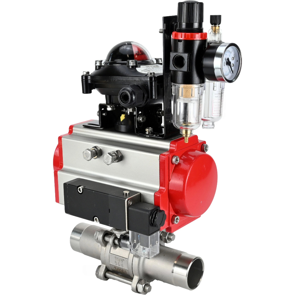 Изображение товара Кран шаровой DN125 PN16 с пневмоприводом DN.RU