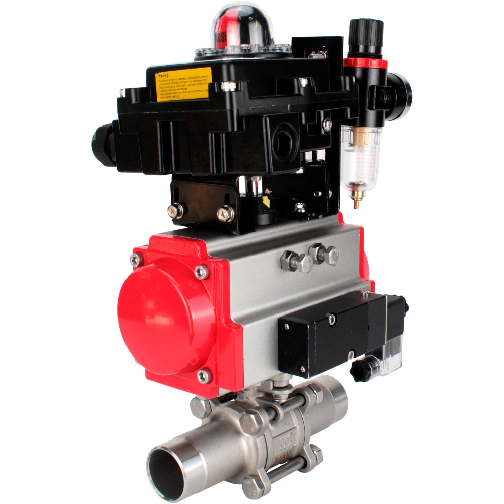 Изображение товара Кран шаровой DN100 DN.ru D160-53877 PN16 с пневмоприводом