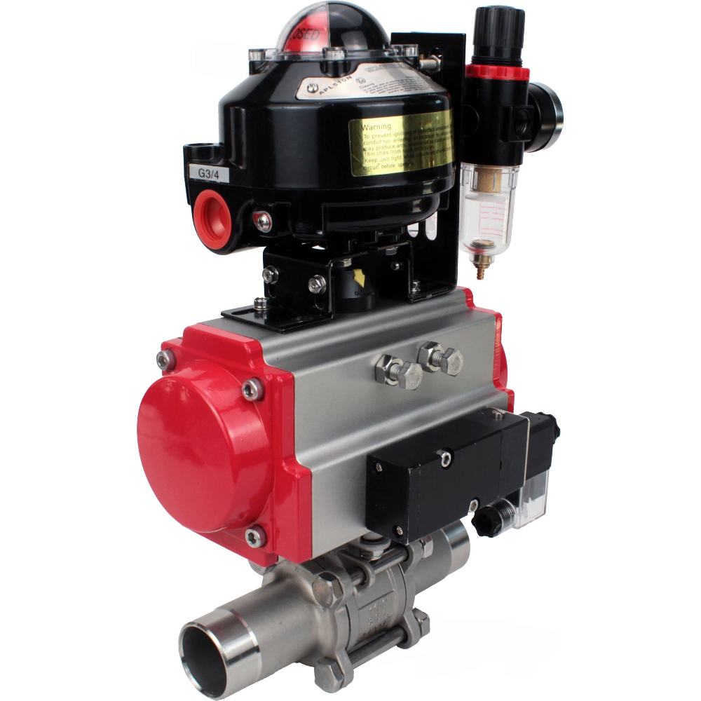 Изображение товара Кран шаровой DN150 PN16 с пневмоприводом из нержавеющей стали