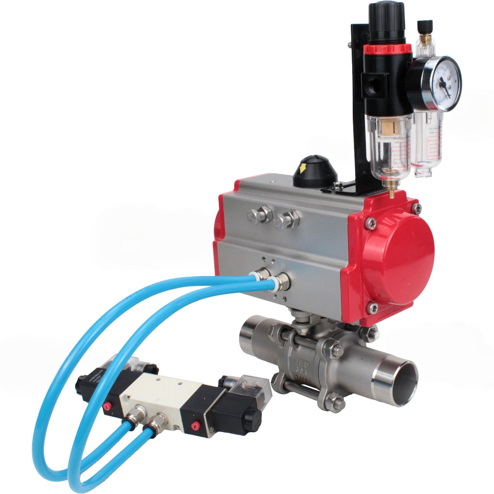 Изображение товара Кран шаровой DN.RU D160-54116 DN10 PN63 с пневмоприводом