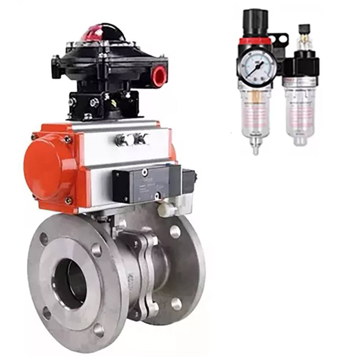 Изображение товара Кран шаровой DN.RU D160-58551 DN150 PN16 с пневмоприводом