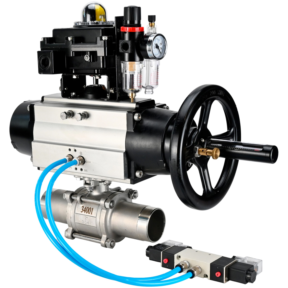 Изображение товара Кран шаровой DN100 с пневмоприводом DN.RU SS316