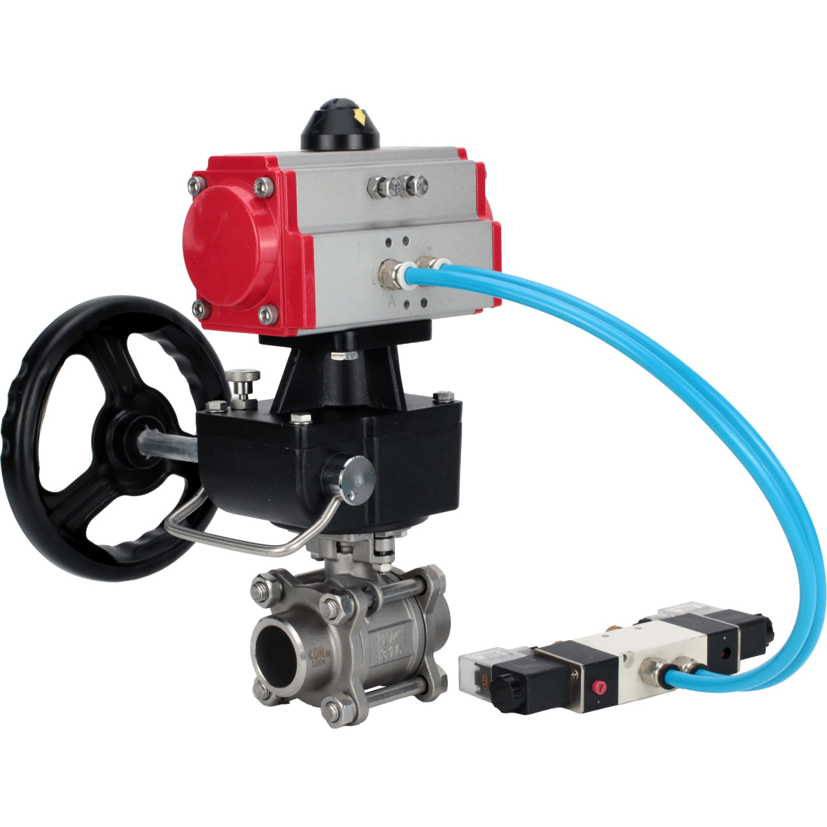 Изображение товара Кран шаровой DN32 PN63 с пневмоприводом из нержавеющей стали