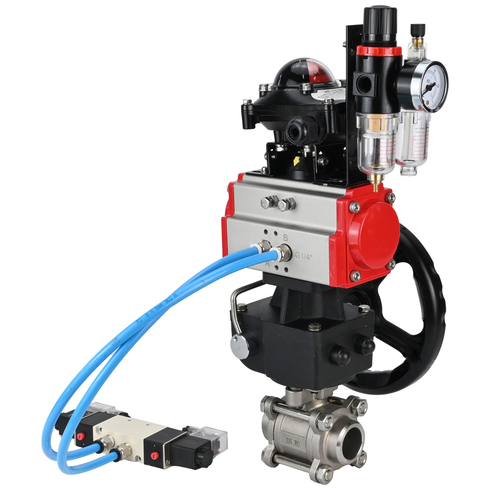 Изображение товара Кран шаровой прямой DN20 DN.RU PN63 с пневмоприводом