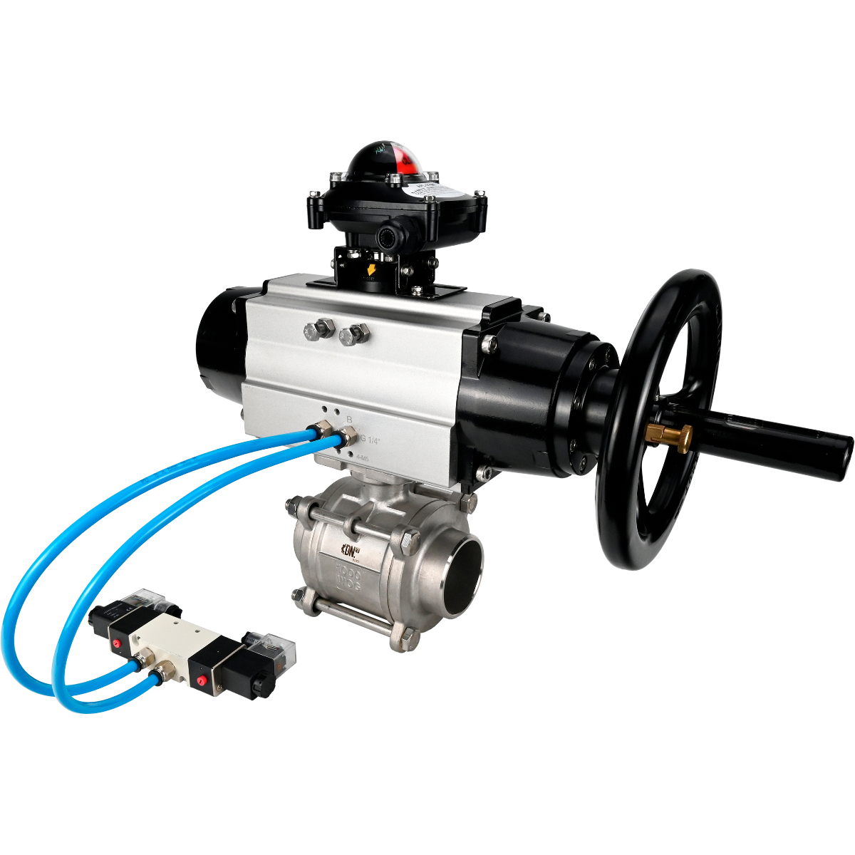 Изображение товара Кран шаровой DN.ru D160-59000 DN80 PN25 с пневмоприводом Изображение товара Кран шаровой DN.ru D160-59000 DN80 PN25 с пневмоприводом