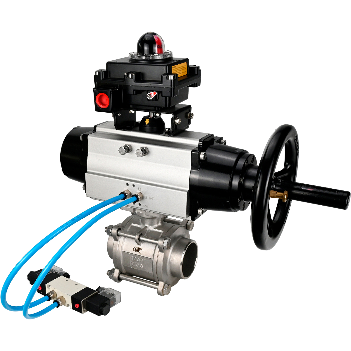 Изображение товара Кран шаровой DN80 PN25 с пневмоприводом DN.RU