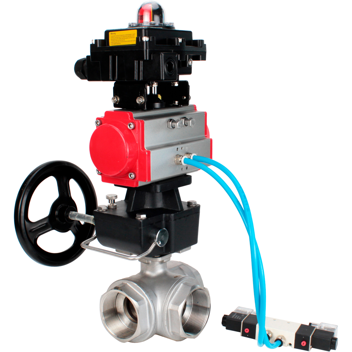 Изображение товара Кран шаровой DN.RU 1" DN25 PN63 с пневмоприводом из нержавейки