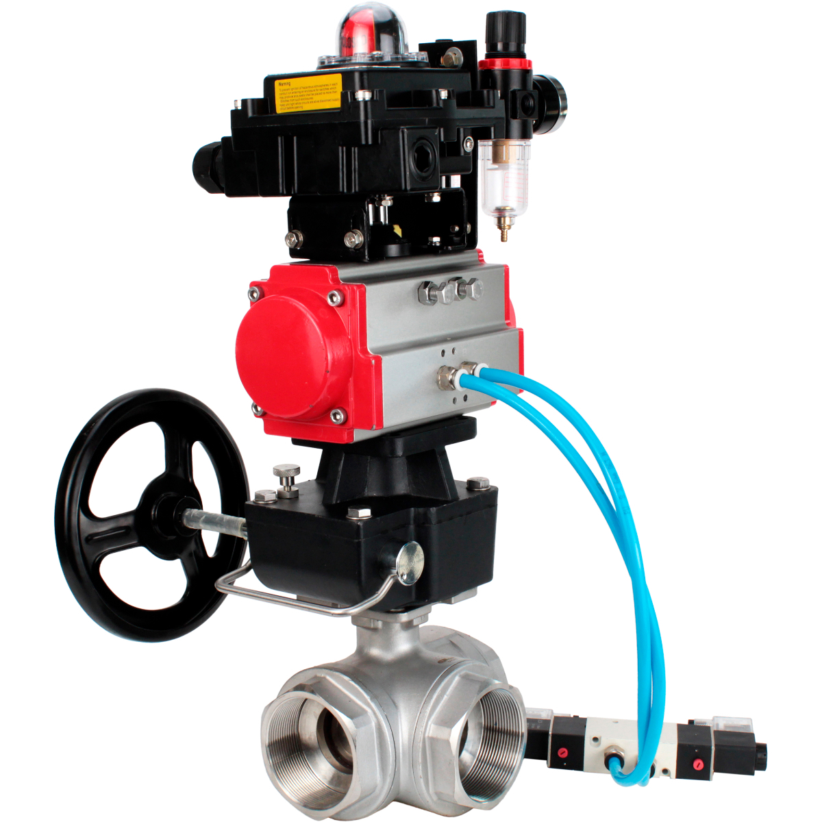 Изображение товара Кран шаровой DN.ru D160-59362 DN15 PN63 1/2" ВР с пневмоприводом