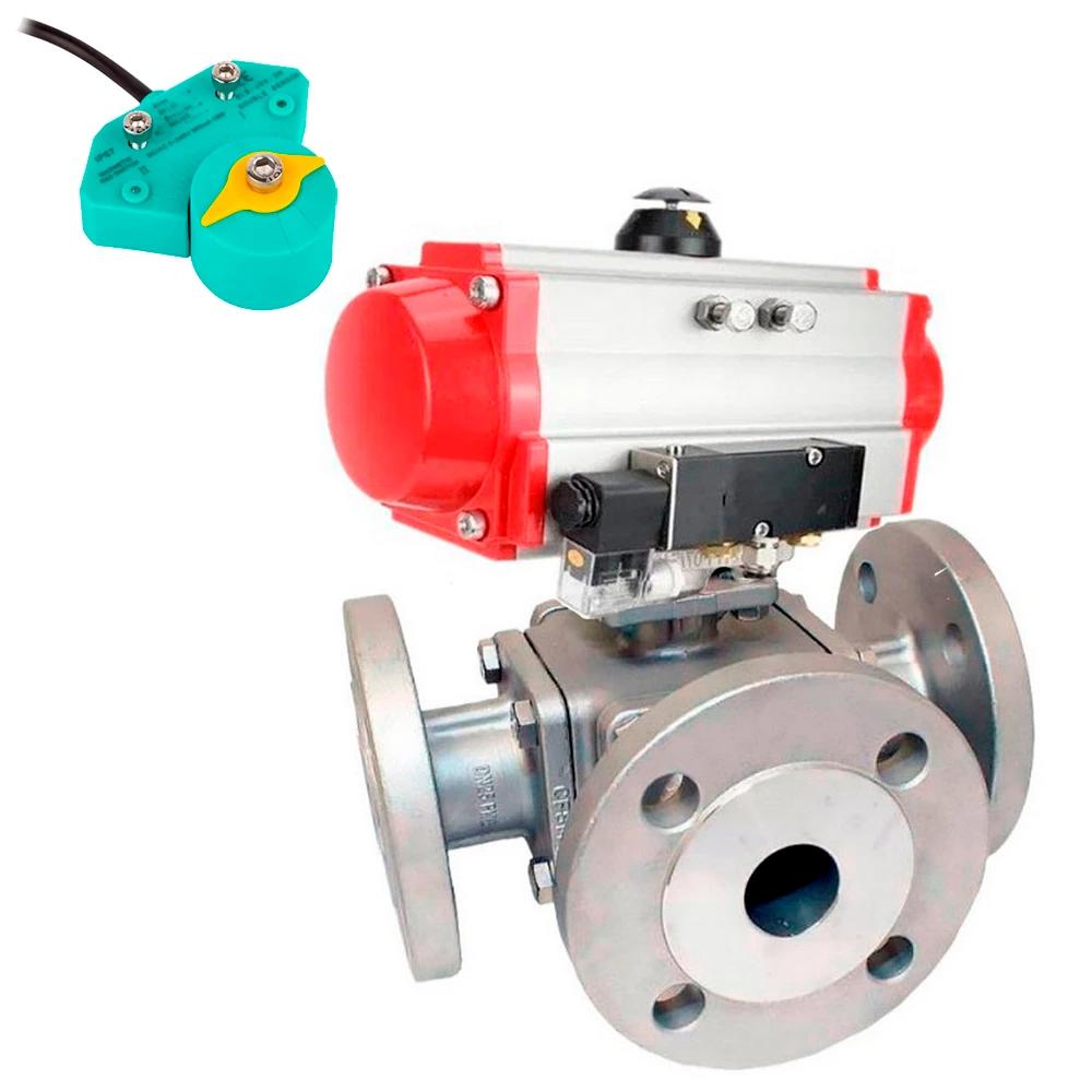 Изображение товара Кран шаровой DN.RU D160-62916 DN20 PN16 с пневмоприводом