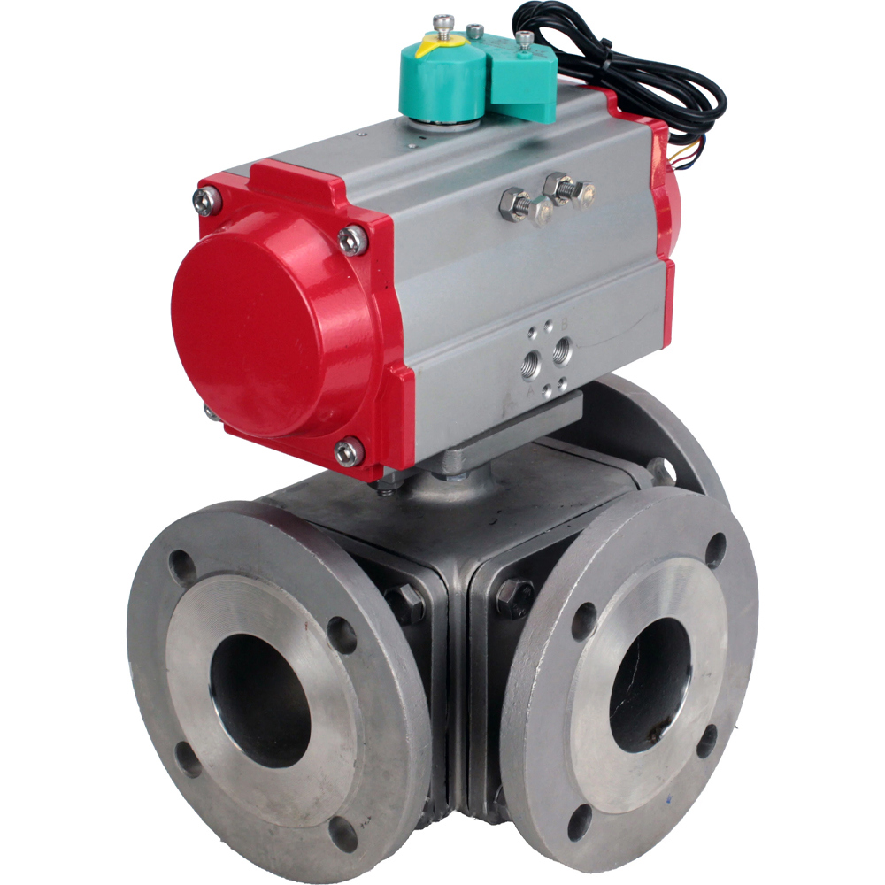 Изображение товара Кран шаровой DN20 PN16 с пневмоприводом из нержавейки