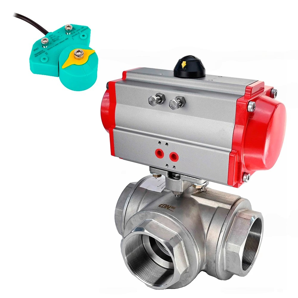 Изображение товара Кран шаровой угловой DN.ru D160-63004 DN32 PN63 1 1/4" ВР с пневмоприводом нержавеющая сталь Изображение товара Кран шаровой угловой DN.ru D160-63004 DN32 PN63 1 1/4" ВР с пневмоприводом нержавеющая сталь