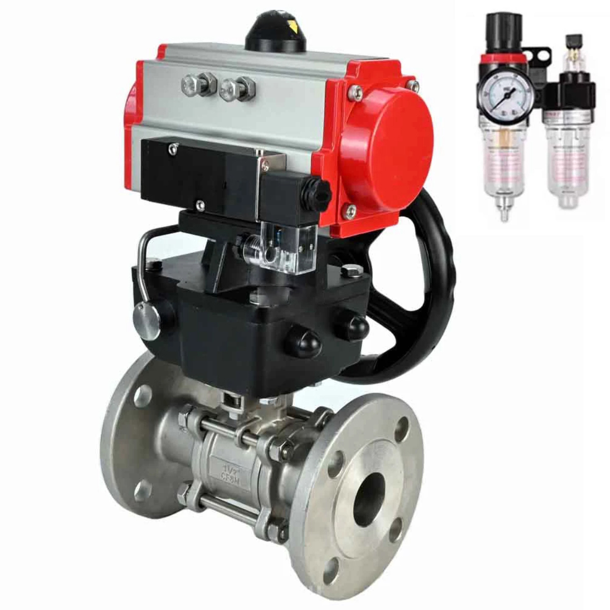 Изображение товара Кран шаровой DN.RU D160-65733 DN80 PN40 с пневмоприводом