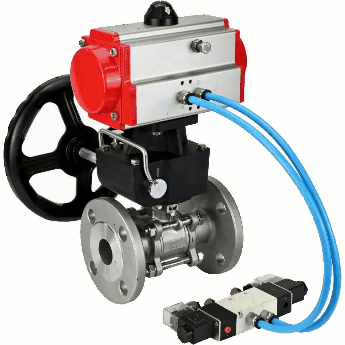 Изображение товара Кран шаровой DN.RU D160-65873 DN65 PN40 с пневмоприводом