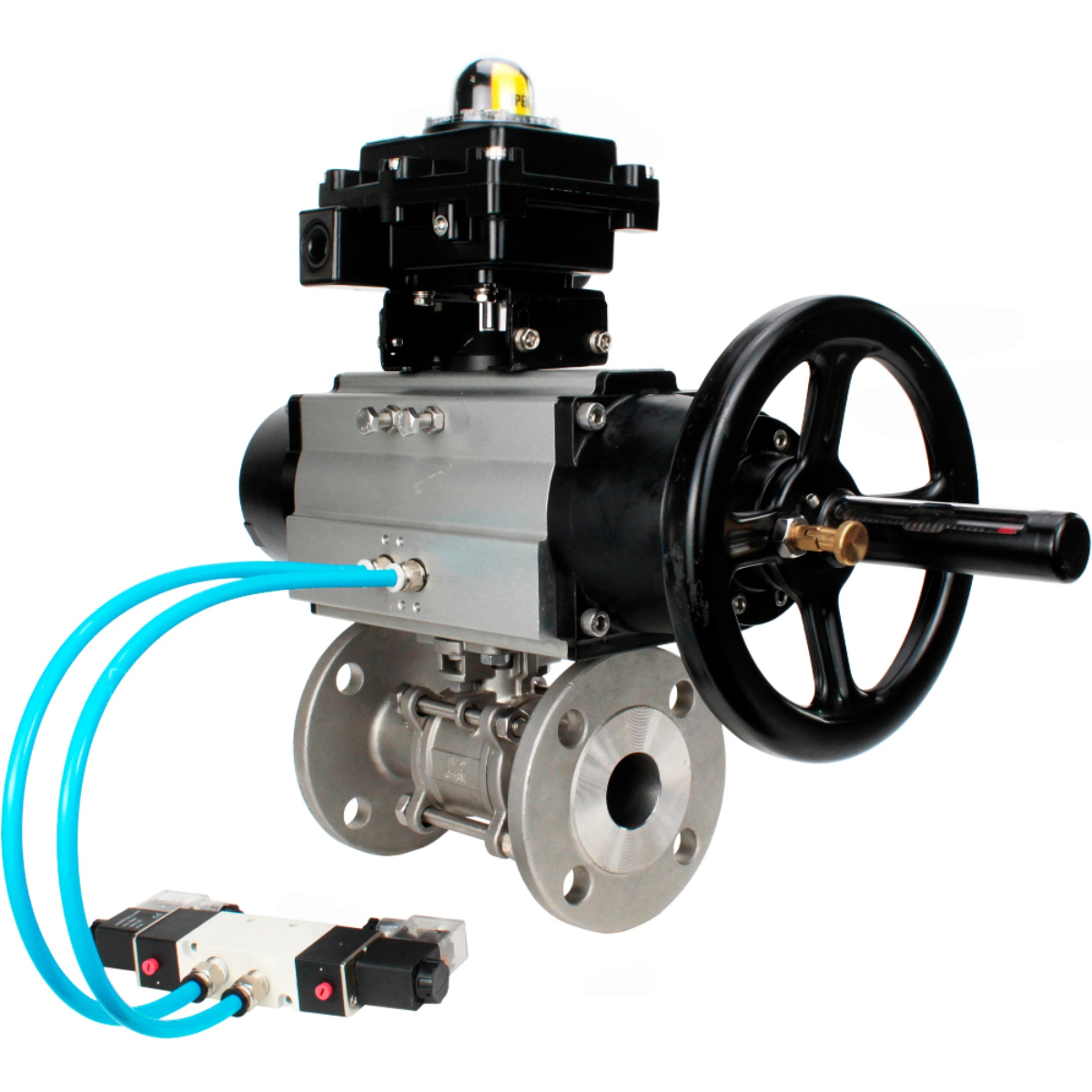 Изображение товара Кран шаровой DN100 PN16 с пневмоприводом DN.RU