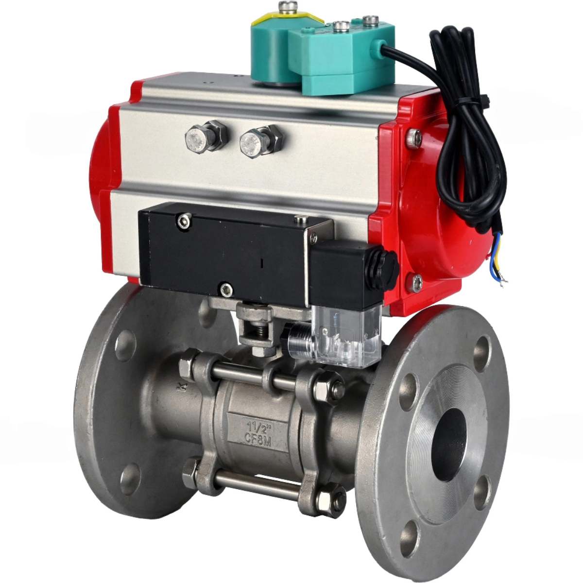 Изображение товара Кран шаровой DN25 DN.ru D160-68902 PN40 с пневмоприводом