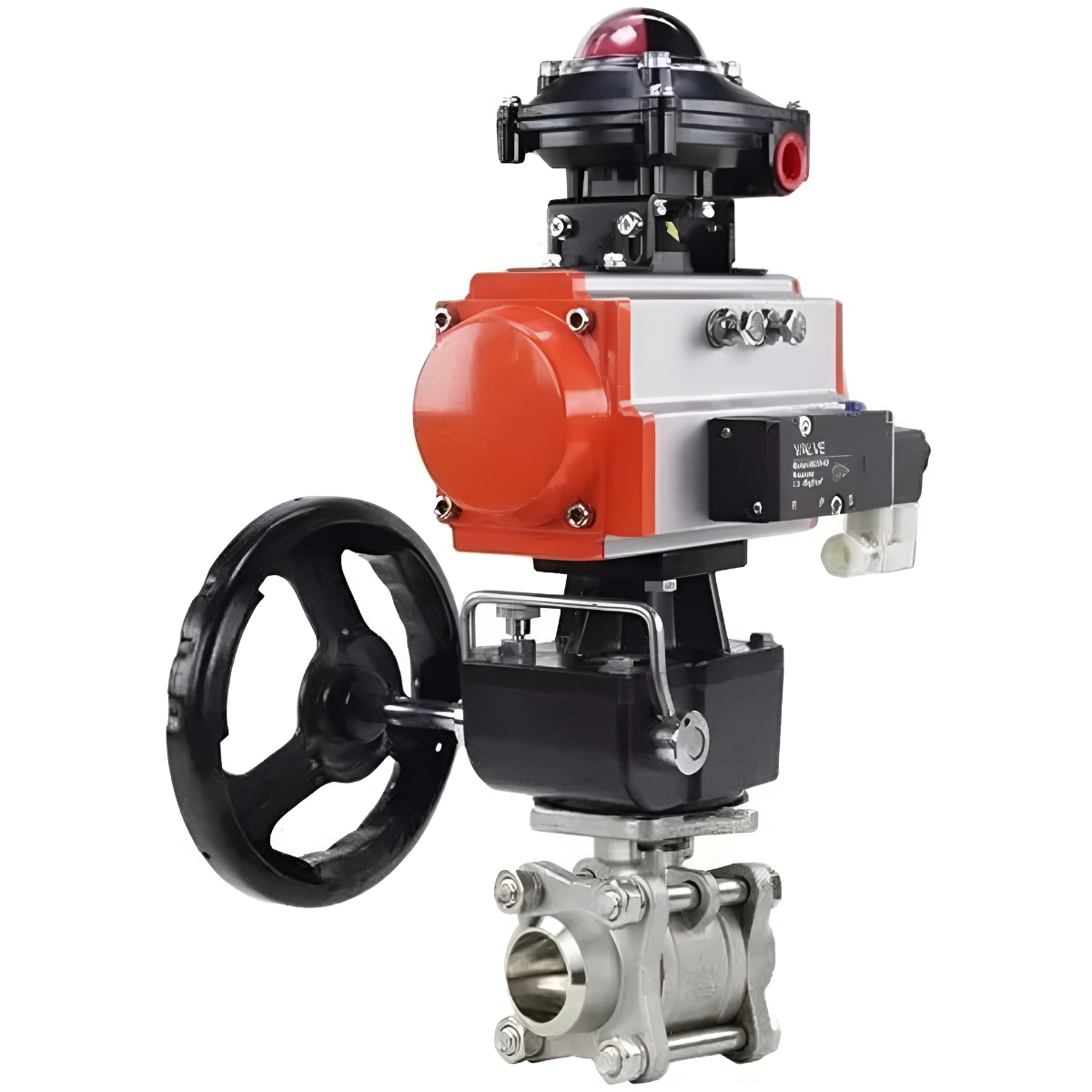 Изображение товара Кран шаровой прямой DN32 PN63 с пневмоприводом, нержавеющая сталь