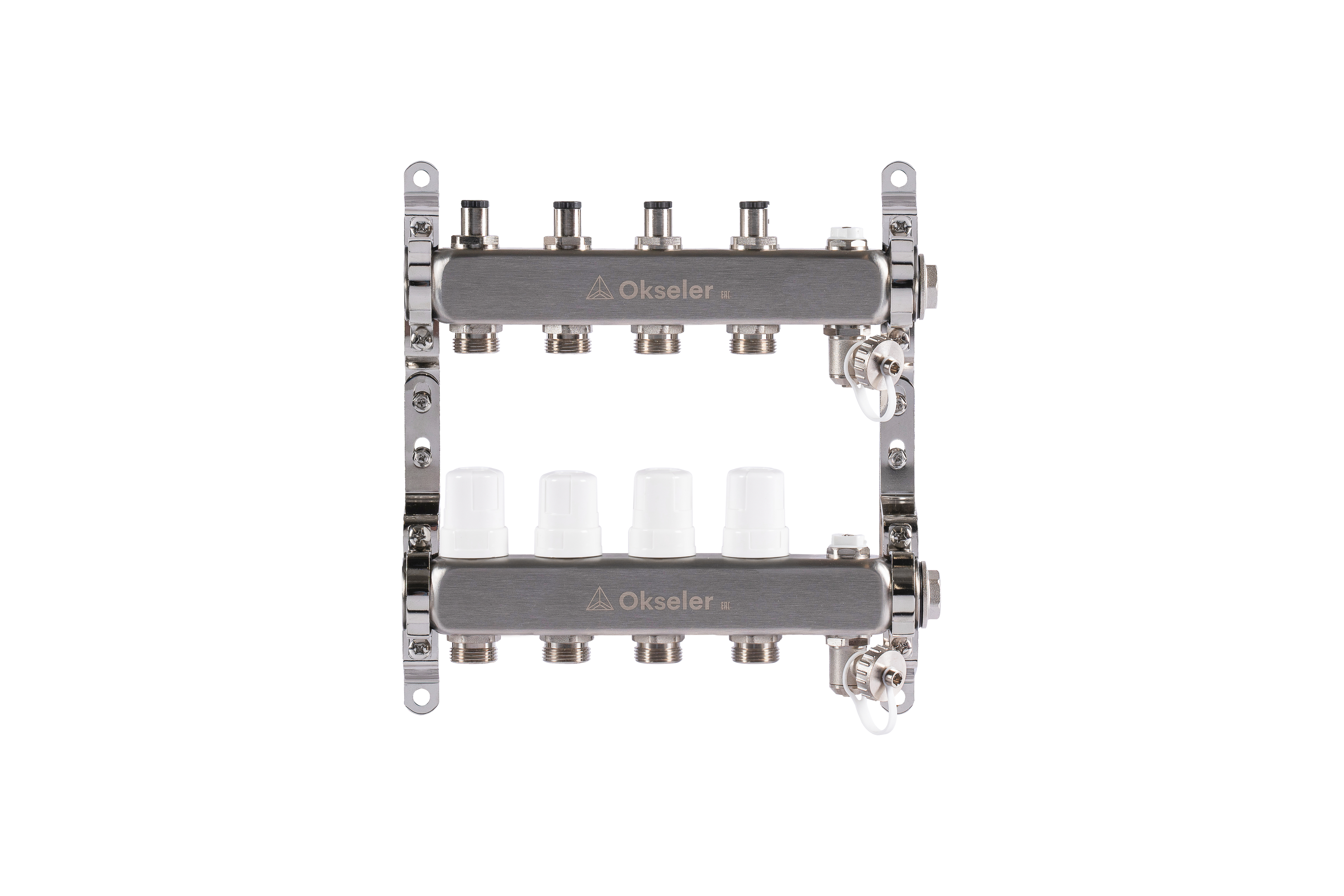 Изображение товара Коллекторная группа Okseler 1x3/4 евроконус 4 выхода для отопления теплого пола