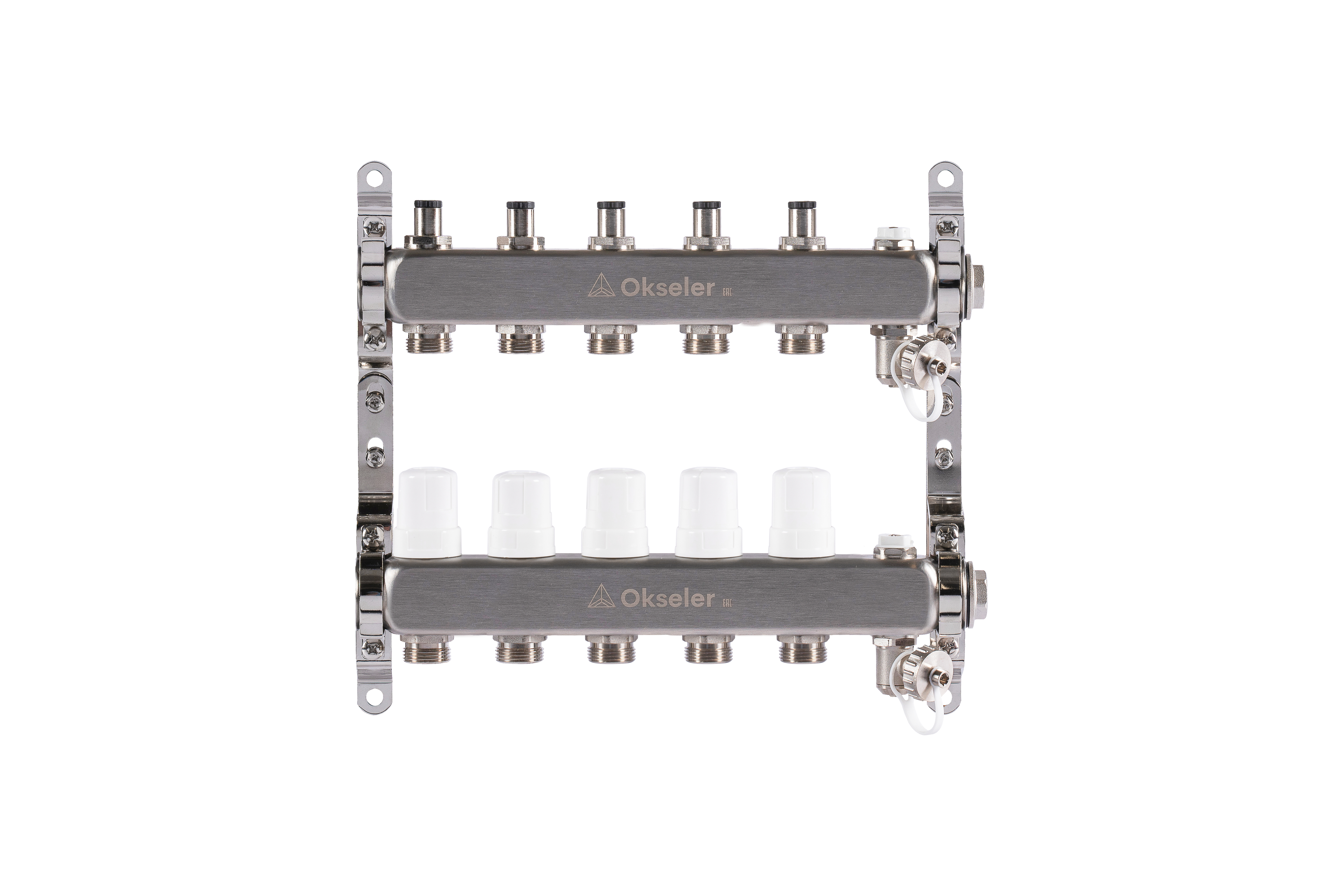Изображение товара Коллекторная группа Okseler Oks00304 5 выходов из нержавеющей стали для теплого пола